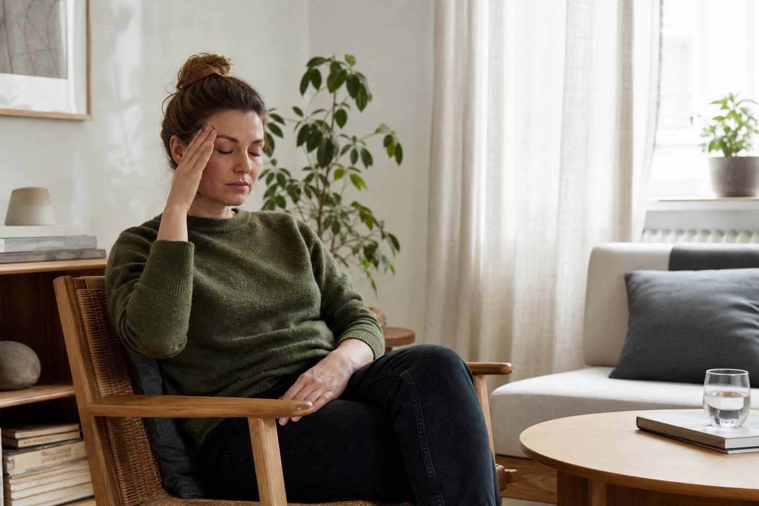 Person som hviler under et migreneanfall